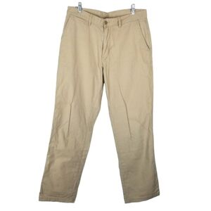 Patagonia Mens Organic Cotton Flat Front Pants Khaki Tan Size 33 X 31 Straight